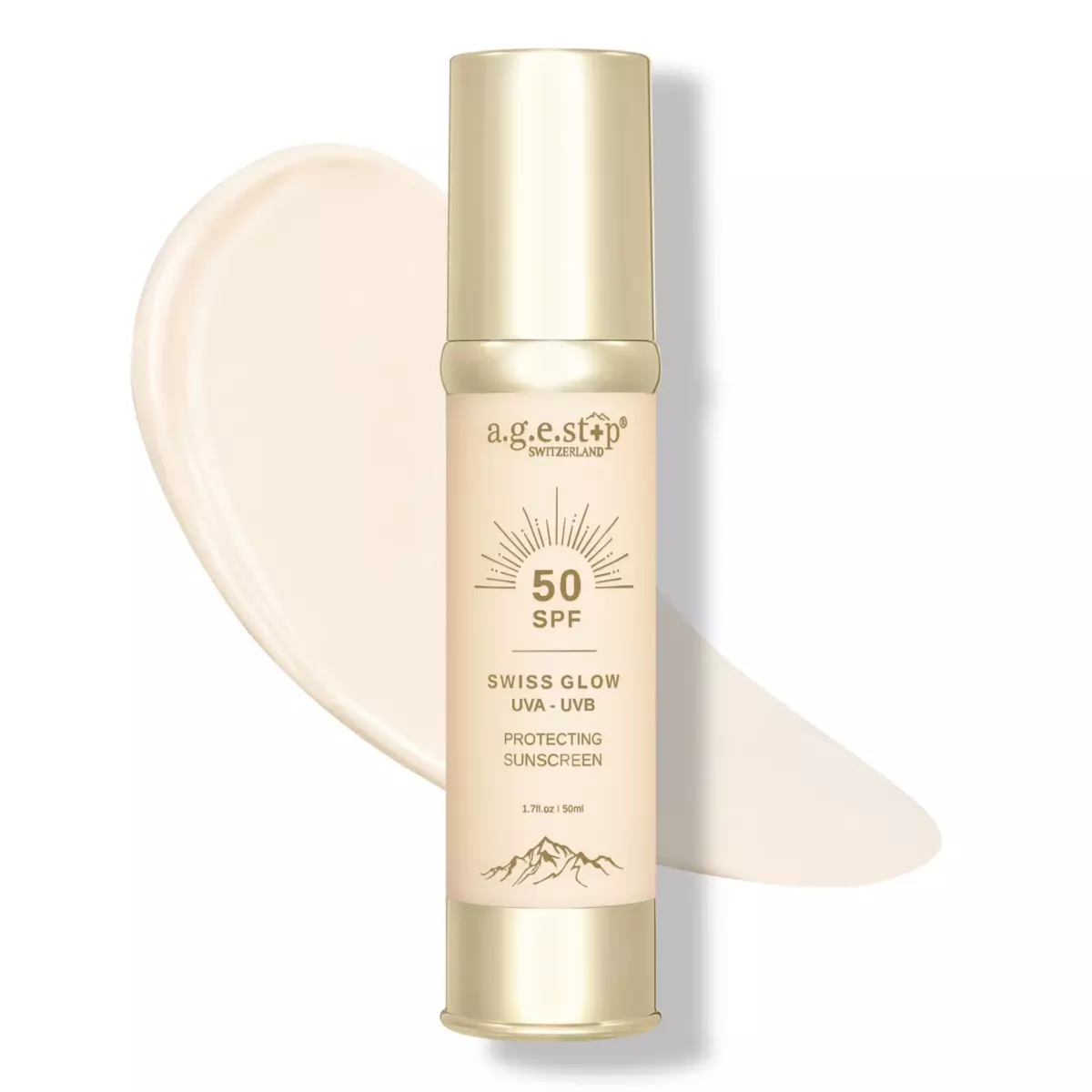 A.G.E. STOP SWISS GLOW UVA-UVB PROTECTING SUNSCREEN SPF50 — изображение 1